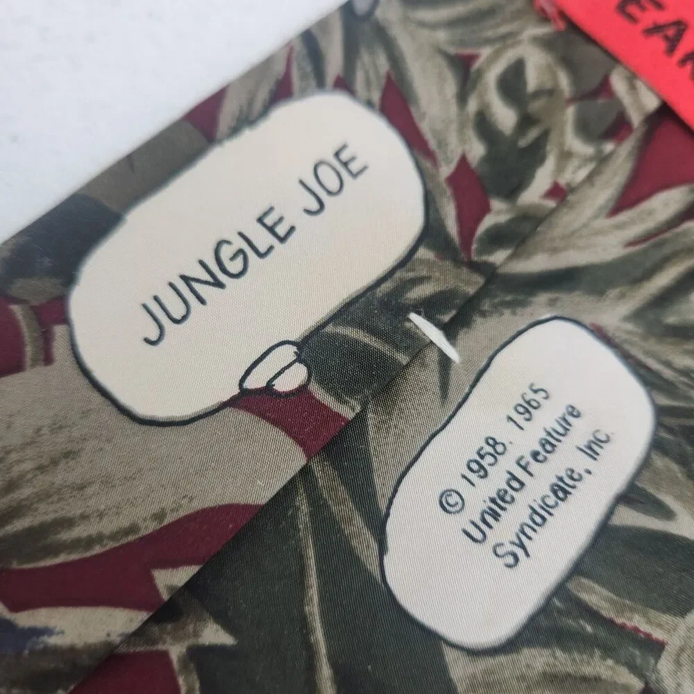 Tie Peanuts Jungle Joe Silk Necktie Snoopy Woodstock Safari 1965 Vintage